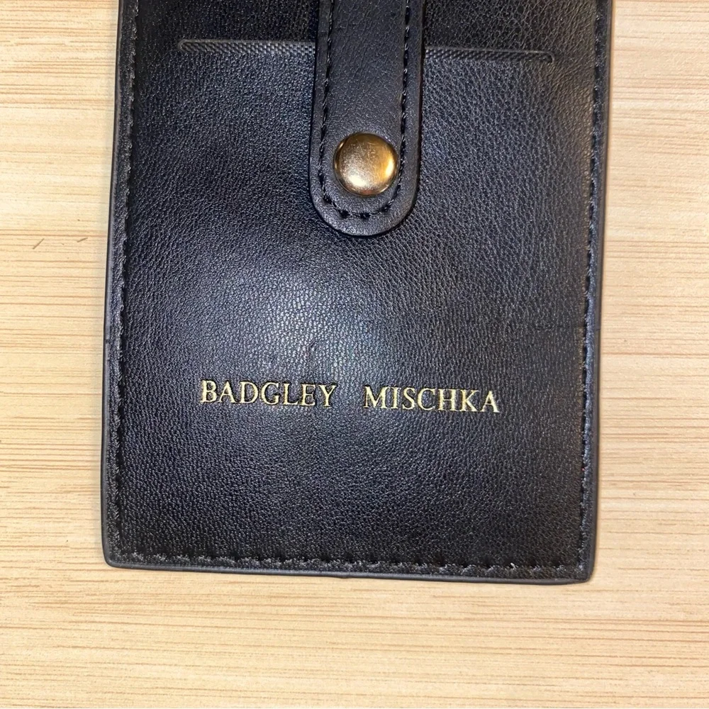 NEW Badgley Mischka Black Simple Cards Holder 7 Card Slots